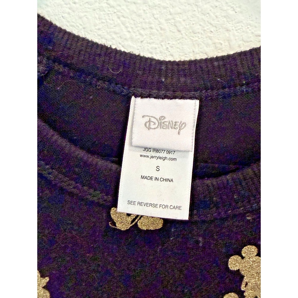 Disney Mickey Mouse Sweater Women's Size Small Black Gold Casual - Picture 3 of 4